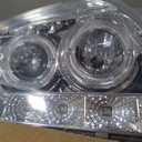 LED DRL Headlight Assembly, Fit 1997-2003 Ford F150/ 2004 Ford F150 Heritage/97-99 Ford F250 Light Duty/97-02 Ford Expedition Projector Pair of Left & Right Side Chrome Housing Amber Reflector