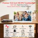 Frameo 15.6 Inch Digital Picture Frame WiFi, White Digital Photo Frame 1920x1080 IPS HD Touchscreen, 32GB Storage Share Photos/Videos, Tabletop&Wall-Mounted, Wedding, Birthday, Gifts for Loved Ones