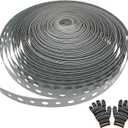Metal Pipe Strap 3/4-Inch x 50-Feet 24-Gauge for Pipe Support Galvanized Pipe Hanger Strap Metal Strapping with Hole Flexible Trimming