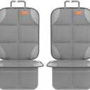 2 Pack Car Seat Protector - 600D Fabric Waterproof Carseat Protector with Thickly Padded to Protect Your Car Seats from Child Seats and Pets (Light Grey)