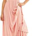 R.Vivimos Womens Summer Boho Sexy Backless Long Dresses (Small, Blush)