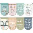 Hahafelt 8 Pcs School Classroom Curtains 36" x 24" Everyone is Welcome Boho Rainbow Colorful Curtains Back to Classroom Decor for Positive Affirmations Kindergarten Daycare Playroom Room Decor, 23.6"W x 32.3"L
