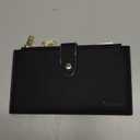 Travelambo Leather Wallets for Women Slim RFID Blocking Bifold Credit Card Holder Wallet (Black)