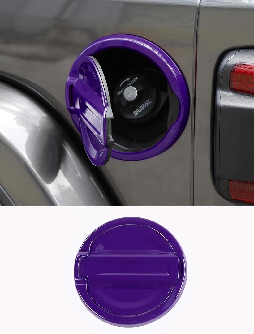Savadicar Purple Fuel Door Trim for Jeep Wrangler JL JLU 4xe & Gladiator JT 2018-Present Exterior Gas Cap Accent Styling Cover Accessory