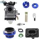 Upgrade 15mm Replace Carburetor kit Air Filter Manifold Inatake Pipe Compitable with 33cc 43cc 47cc 49cc 50cc 2 Stroke Carburetor Pocket Bike Atv Stand-up Scooters Dirt Bikes (blue)