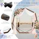 7FT Wooden Wedding Arch Heptagonal Wood Arches Arbor Backdrop Stand for Ceremony Indoor Outdoor Wedding Party Proposal Scene Garden Beach Forest Rustic Boho Decoration