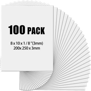 Frienda 100 Pack Foam Boards 1/8 Inch Thickness Foam Poster Boards Core Backing Board for Projects Presentation Board for School Crafts Office Art Projects(8x10x0.125 Inches,White)