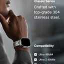 Fullmosa Metal Band Compatible with Apple Watch Bands Ultra3 2 1 49mm, Stainless Steel Strap iWatch Band with Case for Apple Watch, Silver