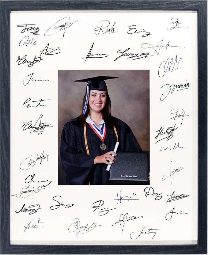 GarduationMall 16x20 Signature Picture Frame Holds 8x10 Photo with White Mat for Wedding Graduation | Wall or Tabletop Display