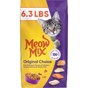 Meow Mix Original Choice Dry Cat Food, 6.3 Pound Bag (EXP 11/04/27)