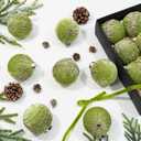 3.15 Inch Velvet Christmas Tree Ornaments12 Pcs Christmas Balls Bulk Set with Golden Hand-Painted PatternPlastic Shatterproof Xmas Hanging Ornaments Decorations for Tree Garland(Olive Green)