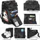 YOUMIAN Large Capacity For Travel Hiking Sports Carry On Backpack Durable Convertible Duffle Bag Laptop airplane (Black, 60L-Large DualMainOpening)
