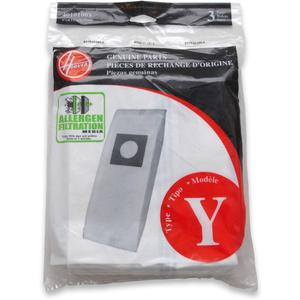 Hoover Type Y Allergen Bags, for WindTunnel Vacuum Cleaners, 3-Pack, 4010100Y, White