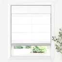 LazBlinds Cordless Roman Shades for Windows, Light Filtering Thermal Insulated Window Blinds, Lightweight Fabric Blinds for Indoor Windows, 34" W x 60" H, White