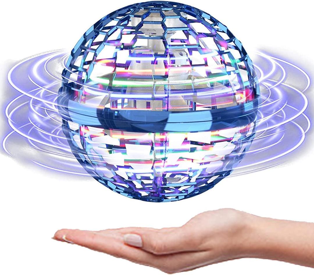Magic Flying Orb Ball with Lights,UFO Hand Operated Mini Drone for Kids,Galactic Fidget Spinner Boomerang Hover Balls,Indoor Outdoor Toys,Cool Birthday Gifts for 6 7 8 9 10+ Year Old Boy Girl Teens