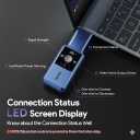 Aceele USB C to Ethernet Adapter, 3.3ft Long Cable, Aluminum USB-C Hub with 4 USB 3.0 Ports, Thunderbolt 3/USB-C to RJ45 Gigabit Ethernet LAN Network Adapter Multiport for MacBook Pro/Air, iPad Pro