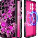 Casetego for Galaxy S25 Ultra Case,Compatible with MagSafe,[Military Grade Drop Test] Full Body Protection Slim Shockproof Rugged Marble Women Case for Samsung Galaxy S25 Ultra 6.9 inch,All Purple,Demage