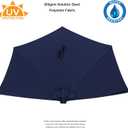C-Hopetree 9 ft Half Round Outdoor Patio Market Wall Umbrella with Solar LED Lights and Tilt