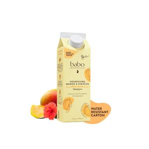 Babo Botanicals Nourishing Mango & Hibiscus Shampoo + Bundle with Conditioner- For Dry, Damaged, Color-Treated Hair  Moisturize & Soften - Passion Fruit Ferment for scalp (12 Fl Oz (Pack of 1))