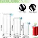 Set of 12 Glass Cylinder Vases for Centerpieces with 8 Pack Vase Filler 12 Pearl String 24 White Floating Candles for Table Centerpieces for Wedding Party Home Decor 5, 6, 8 Inch