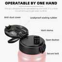 Fanhaw 20 oz Insulated Stainless Steel Water Bottle with Anti-Dust Chug Lid, Leakproof Vacuum Metal Everyday Use Bottle for Kids, Teens & Adults, Back to School Essentials (Pink)