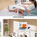 Laptop Bed Tray Table, SAIJI Adjustable Bed Desk for Laptop, Foldable Laptop Stand with Storage Drawer for Eating, Working, Writing, Gaming, Drawing (White, X-Large)