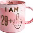 30th Birthday Gifts for Women - Funny Turning 30 Year Old Birthday Gift Ideas for Wife, Mom, Daughter, Sister, Aunt, Best Friends, BFF, Coworkers - Fabulous Pink Marble Mug, Ceramic 11.5oz Coffee Cup