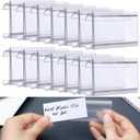 Kathfly 100 Pcs Plastic Wire Shelf Label Holder, Sign and Ticket Holder Clips with Paper Insert Area 3"x1.25" Compatible with Metro 1-1/4 Inch Shelves, Label Inserts Included