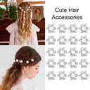 YISSION 20Pcs Mini Rhinestone Flower Hair Clips Cute White Pearl Hair Pins Small Decorative Hair Clips Wedding Hair Barrettes Bridal Hair Accessories for Girls Women