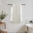 KOUFALL Linen Bathroom Window Curtain,Short Curtain Blackout for Bedroom,Cafe Curtain 45 Inch Length Privacy Decorative Boho Single Curtain Panel for Kitchen (36"W x 45"L (Pack of 1), Cream Beige)