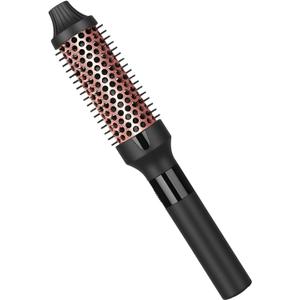 Hopopower 1.25/1.5 Inch Curling Iron Brush Ceramic Double PTC Heated Round Hair Curling Comb, Tourmaline Ionic Hot Hair Curler Thermal Brush for Traveling (1.25inch)