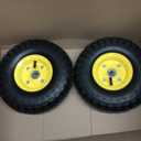 AR-PRO (2 Pack) 4.10/3.50-4 Tire and Wheel, Replacement 10-Inch Pneumatic Tire with 5/8" Bearings and 2.2" Offset Hub, Compatible with Hand Truck, Wheelbarrow, Wagon, Gorilla Carts (Yellow)