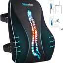 Niceeday Lumbar Support Pillow for Office Chair Car Back Support Pillow, Memory Foam Gaming Chair Desk Chair Back Cushion for Lower Back Pain Relief, Ergonomic Back Rest,Stocking Stuffers