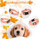 Fall Dog Collar, Cute Football Pattern Puppy Collar, Orange Adjustable Cotton Holiday Tanksgiving Dog Collars for Small Medium Large Boy&Girl Dogs L (XS)