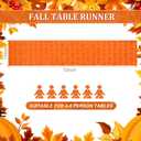 Fall Table Runner Decorations Cute 3D Faux Soft Fur Fall Table Runner for Thanksgiving Decor Autumn Harvest Party Kitchen Dining Seasonal Indoor Outdoor, 13x72 Inch(Orange,Maple Leaves)