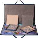 Lavievert 1000 Piece Jigsaw Puzzle Board with Padded Cover, Portable Case with 4 Sorting Trays & Detachable Board, Puzzle Caddy Storage Saver with Non-Slip Surface for Adults, Up to 1000 pcs