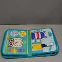 Goobaetoy Montessori Busy Board - Sensory Learning Toys for Toddlers 3-6 Years-10 Pages-32 Activities, Airplane Car Travel Educational Toys for Autism, 3 Years Boy Birthday Gift (Cyan)