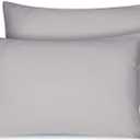 Organic Cotton Toddler Pillowcase 2 Pack, 14 x 20 Travel Pillow Case Cover for Babies, Kids, Boys and Girls, Soft and Breathable Small Pillow Cases with Envelope Closure, Light Grey