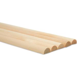 Split Wood Dowel Rods 12 Inch x 1/2 Inch Short Wooden Dowels, Pack of 50 Unfinished Fluted Molding Trim for DIY & Dowel Feature Wall, by Woodpeckers