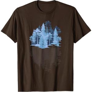 Nature Reflection Forest Trees Outdoor Wildlife T-Shirt M Brown