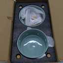 Ceramic 6.1inch Raised Dog Bowl with Stand for Small and Medium Breed Dog Dish Pet Food and Water Bowl (Double Bowl with Stand - Light Green, 28oz)
