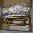 HOME EDIT Brushed Brass Cabinet Handles 4 Inch Hole Spacing, Stainless Steel Drawer Pulls for Cabinets, Kitchen, Bathroom, Dresser 10 Pack