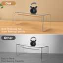 Aminigram 4 Pack Large Acrylic Risers Display Stands, Perfume Organizer Stand, Clear Acrylic Shelf for Show Decor Display, Toys, Cupcake and More(12.4 x 4 x 4.6 inches)