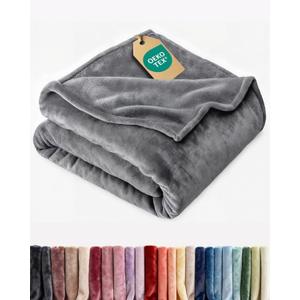 Ultra Soft Fleece Blanket Throw Size - Flannel Fleece Luxury Throw Blanket - Lightweight for Couch Bed Chair - Thick, Warm and Breathable - All Season Cozy Anti-Static Microplush Bedding, Dark Grey