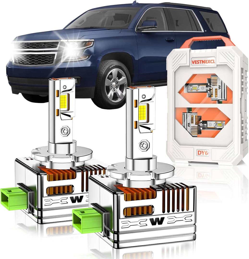 D3S HID Bulbs Fit for Chevrolet Bolt EV Blazer Traverse Tahoe Suburban HD Premier SSV PPV Police LS LT 30000LM 6000K White, 30 Chips, Xenon HID Light Replacement, 800% Brightness, Pack of 2