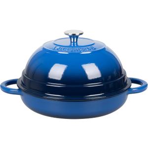 VORRINGARD Cast Iron Enameled Dutch Oven Pot with Lid for Bread Baking, Bread Oven, 6 Quart, Blue