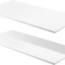 Menkxi Cabinet Shelf White Floating Shelves Wood Shelves for Wall Wooden Storage Display Shelf Board for Bathroom Bedroom Custom Closet Kitchen Garage, 5/8 Inch Thick(30 x 14 Inch,2 Pcs)