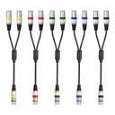 5PACK 5 COLOR 1.5FT XLR FEMALE TO DUAL MALE Y SPLITTER CABLE, XLR SPLITTER 1 FEMALE TO 2 MALE FOR MICROPHONE MIXER
