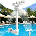 Adjustable Pool Fountain with 5 Nozzles for Above Ground and Inground Pools, 360 Direction Control with 2 Adapter, High-Efficiency Cooling Waterfall Sprinkler and Aerator (2025 Upgrade) (White)