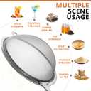 5 x 3.5 Inch Fine Mesh Strainer with Handle and Scoop  Stainless Steel Mini Sieve for Tea, Coffee, Flour, Juice, Matcha, Egg, Cocktail, Baking  Rustproof Kitchen Filter Tool